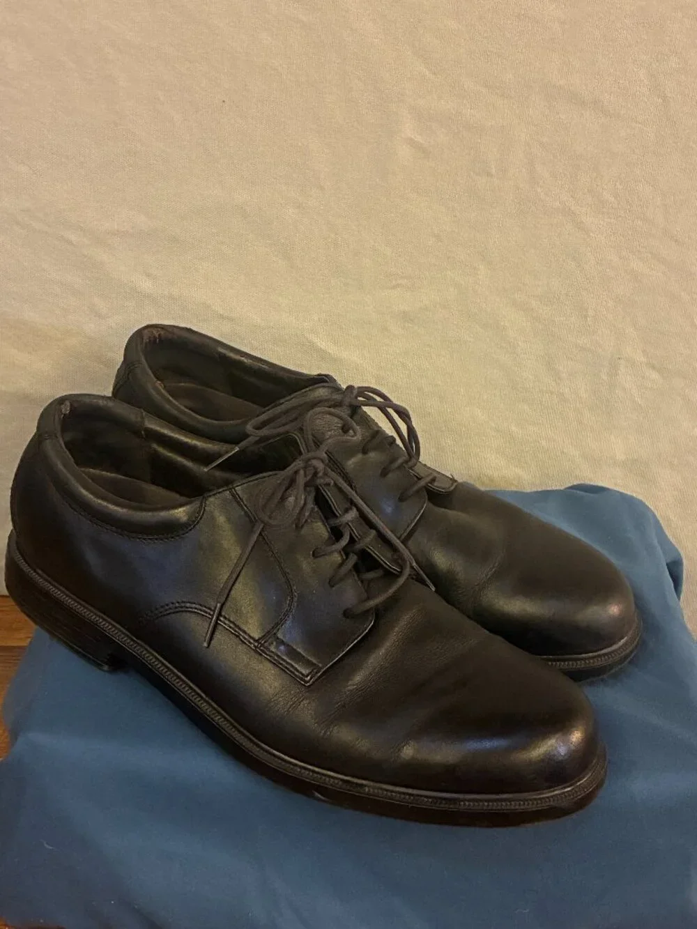 Rockport Shoes Mens 11.5 M Plain Toe Black Oxfords Leather Minimalist Academia